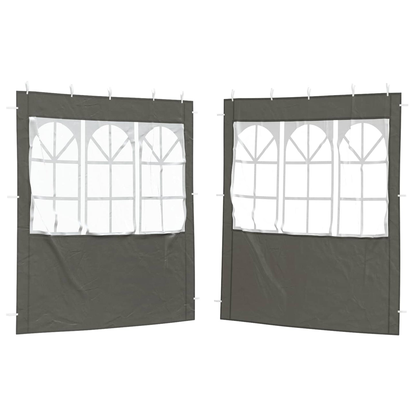 Boční Stěna Párty Stanu 2 Ks 200 X 195 Cm Antracitová Pe A Ocel