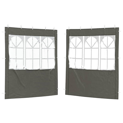 Boční Stěna Párty Stanu 2 Ks 200 X 195 Cm Antracitová Pe A Ocel