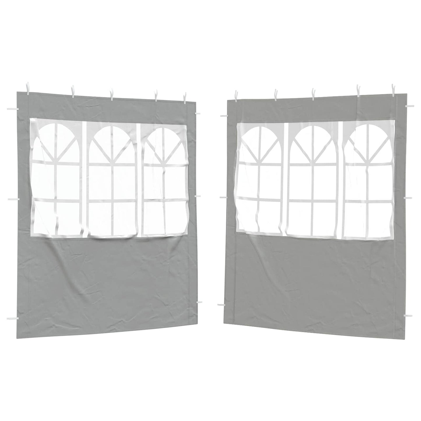 Boční Stěna Párty Stanu 2 Ks 200 X 195 Cm Světle Šedá Pe A Ocel