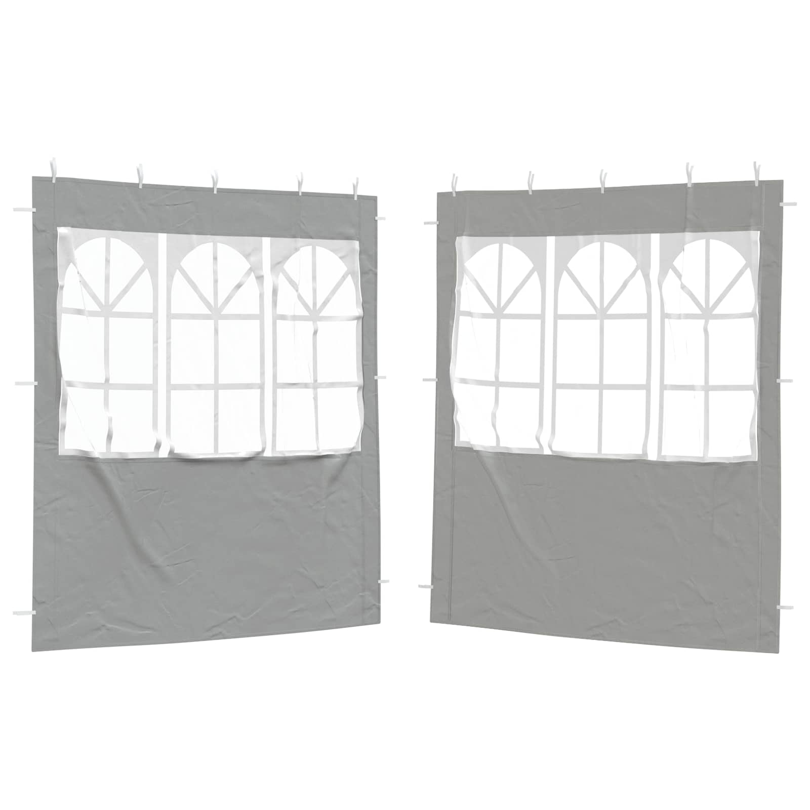 Boční Stěna Párty Stanu 2 Ks 200 X 195 Cm Světle Šedá Pe A Ocel
