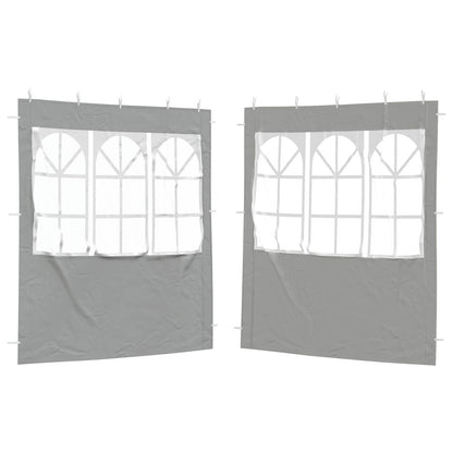 Boční Stěna Párty Stanu 2 Ks 200 X 195 Cm Světle Šedá Pe A Ocel
