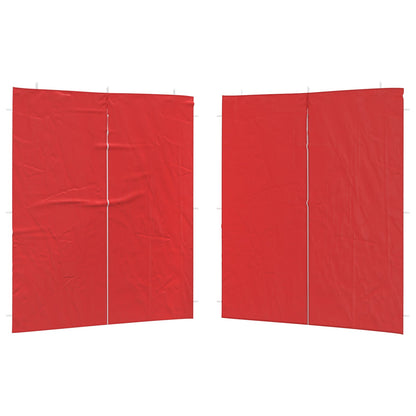 Boční Stěna Párty Stanu 2 Ks 200 X 195 Cm Červená Pe A Ocel