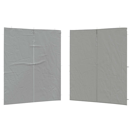 Boční Stěna Párty Stanu 2 Ks 200 X 195 Cm Světle Šedá Pe A Ocel