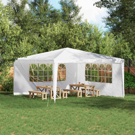 Boční Stěna Párty Stanu 2 Ks 400 X 195 Cm Bílá Pe A Ocel