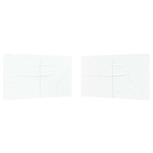 Boční Stěna Párty Stanu 2 Ks 400 X 195 Cm Bílá Pe A Ocel