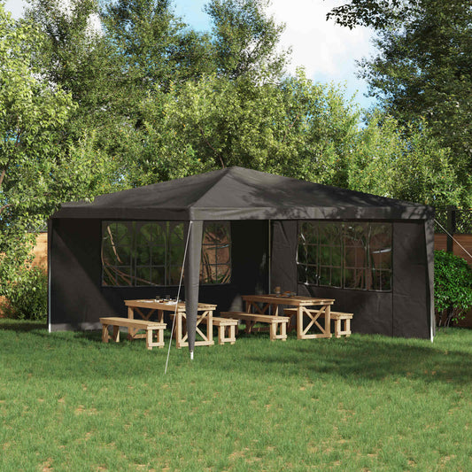 Boční Stěna Párty Stanu 2 Ks 400 X 195 Cm Antracitová Pe A Ocel