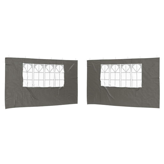 Boční Stěna Párty Stanu 2 Ks 400 X 195 Cm Antracitová Pe A Ocel