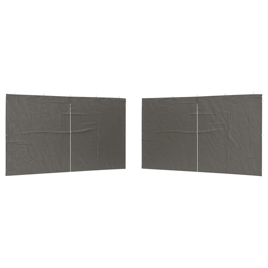 Boční Stěna Párty Stanu 2 Ks 400 X 195 Cm Antracitová Pe A Ocel
