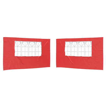 Boční Stěna Párty Stanu 2 Ks 400 X 195 Cm Červená Pe A Ocel