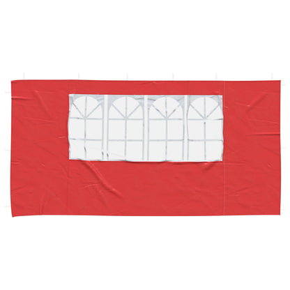 Boční Stěna Párty Stanu 2 Ks 400 X 195 Cm Červená Pe A Ocel