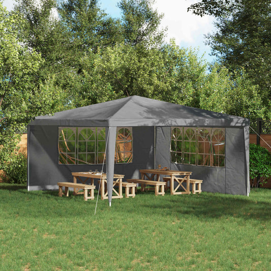 Boční Stěna Párty Stanu 2 Ks 400 X 195 Cm Světle Šedá Pe A Ocel