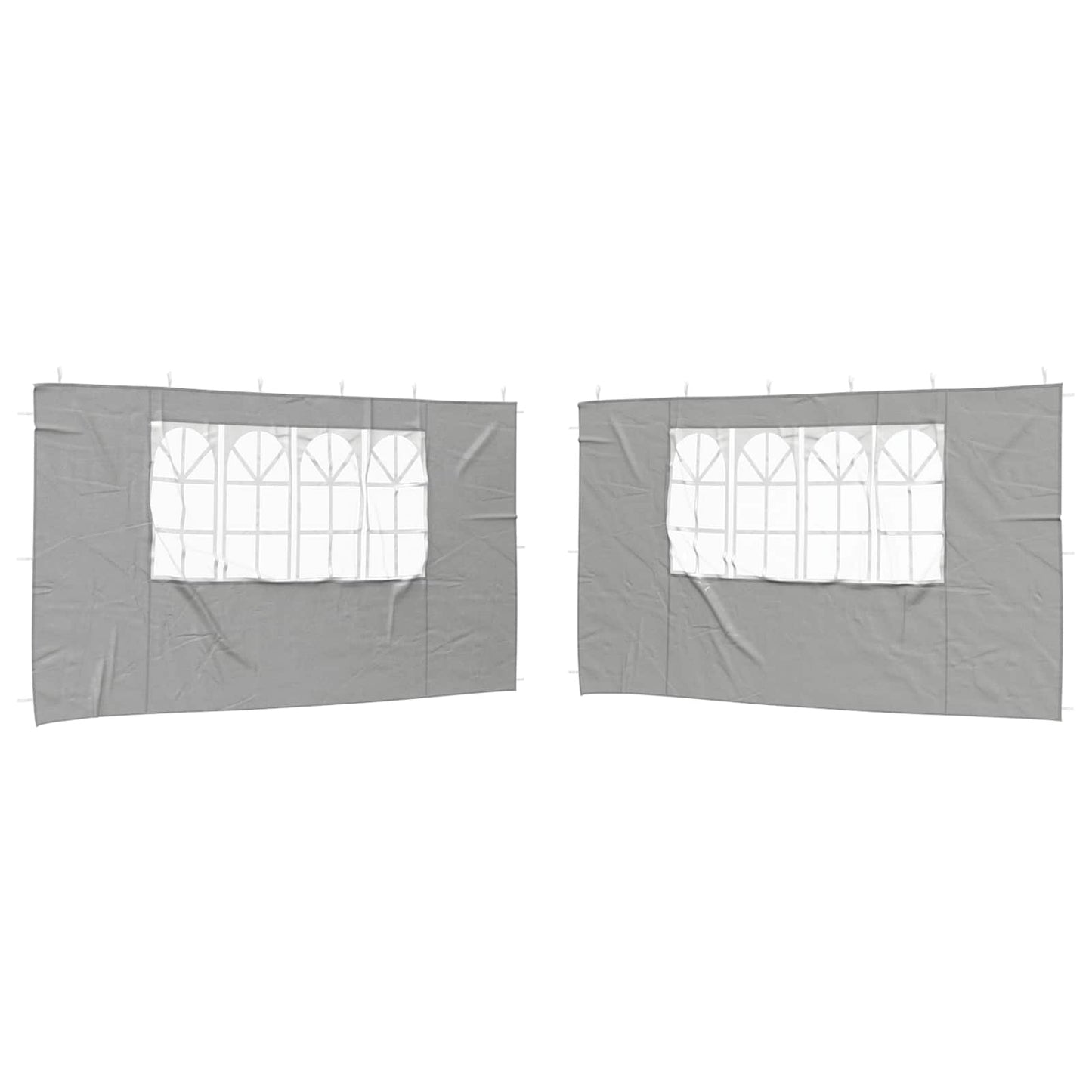 Boční Stěna Párty Stanu 2 Ks 400 X 195 Cm Světle Šedá Pe A Ocel