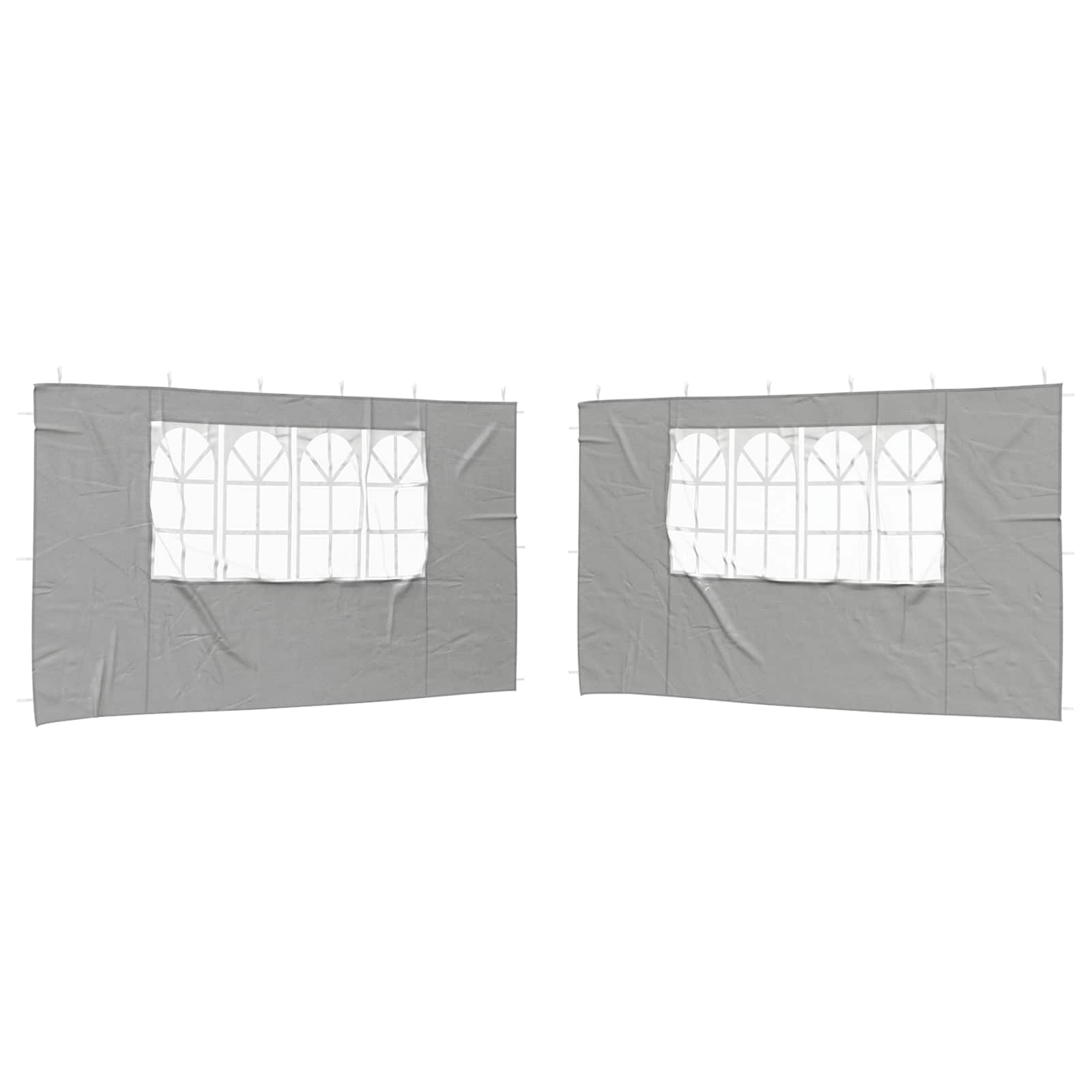 Boční Stěna Párty Stanu 2 Ks 400 X 195 Cm Světle Šedá Pe A Ocel