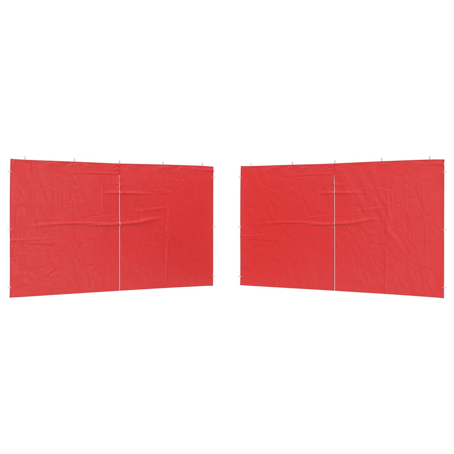 Boční Stěna Párty Stanu 2 Ks 400 X 195 Cm Červená Pe A Ocel