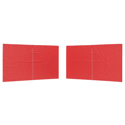 Boční Stěna Párty Stanu 2 Ks 400 X 195 Cm Červená Pe A Ocel