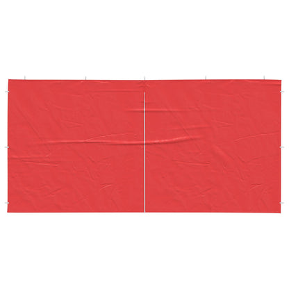 Boční Stěna Párty Stanu 2 Ks 400 X 195 Cm Červená Pe A Ocel