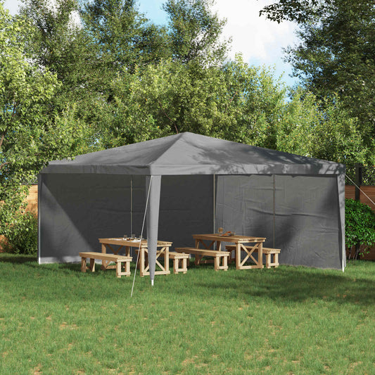 Boční Stěna Párty Stanu 2 Ks 400 X 195 Cm Světle Šedá Pe A Ocel