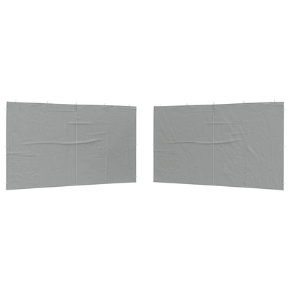 Boční Stěna Párty Stanu 2 Ks 400 X 195 Cm Světle Šedá Pe A Ocel