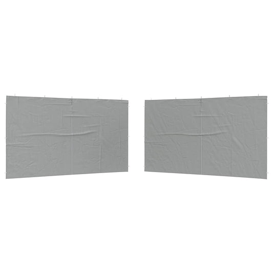 Boční Stěna Párty Stanu 2 Ks 400 X 195 Cm Světle Šedá Pe A Ocel