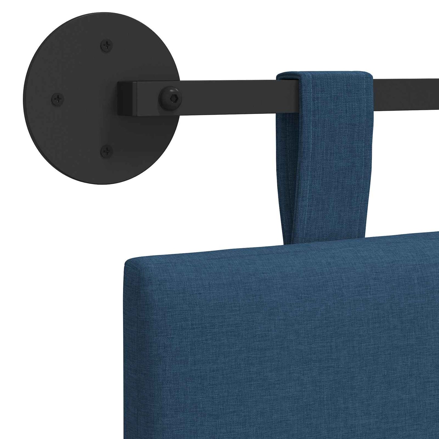 Závěsné Čelo Postele Modrá Textil