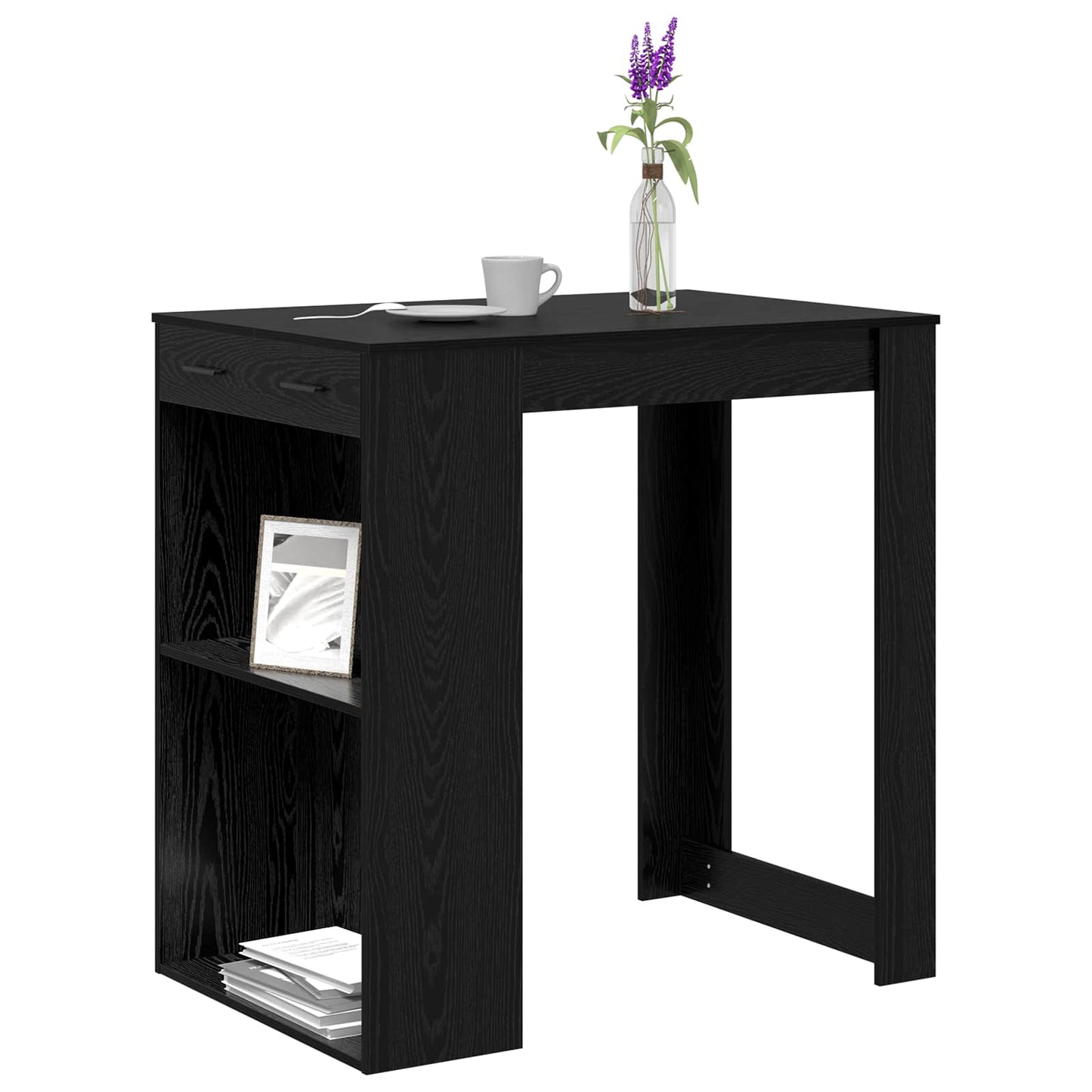 Barový Stůl 102 X 70 X 103,5 Cm Kompozitní Dřevo Černý Dub