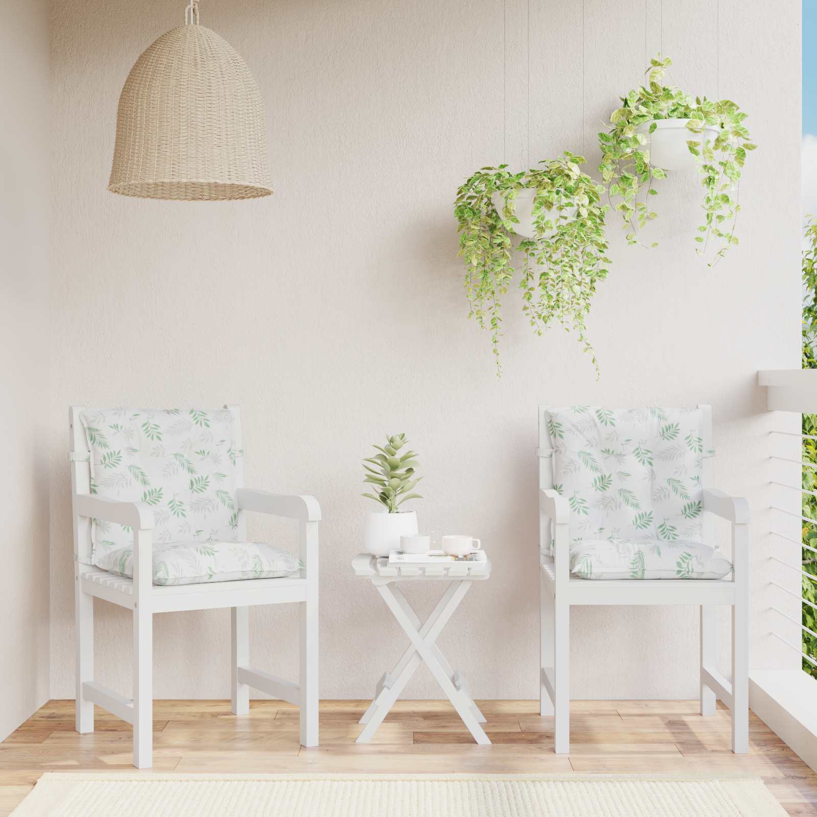 Venkovní Polštář 2 Pcs Textil Jemný Vzor Listů 100 X 50 X 7 Cm