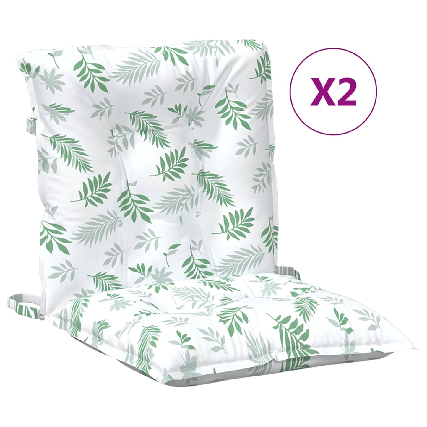 Venkovní Polštář 2 Pcs Textil Jemný Vzor Listů 100 X 50 X 7 Cm