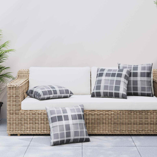 Venkovní Polštář 4 Pcs Textil Šedá Kostka 60 X 60 Cm