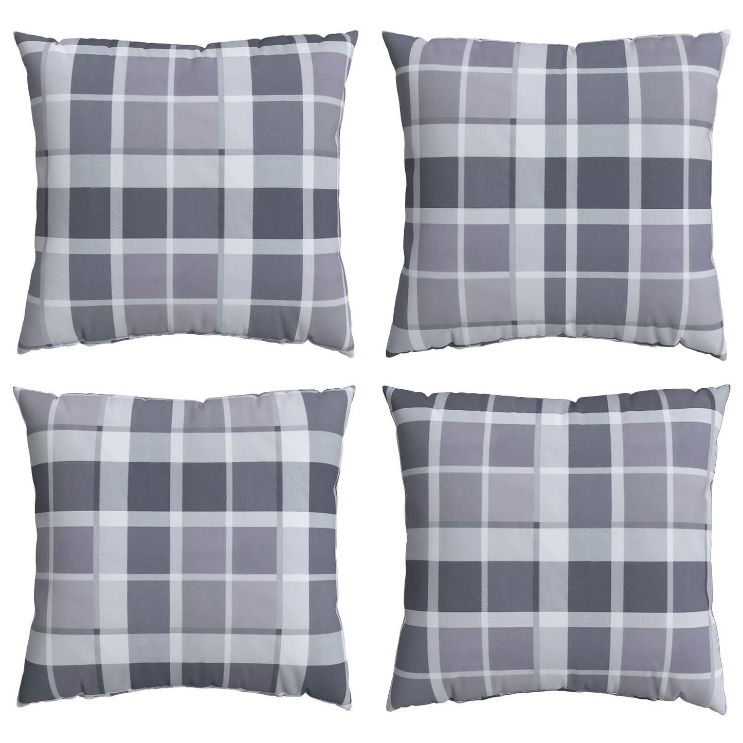 Venkovní Polštář 4 Pcs Textil Šedá Kostka 60 X 60 Cm