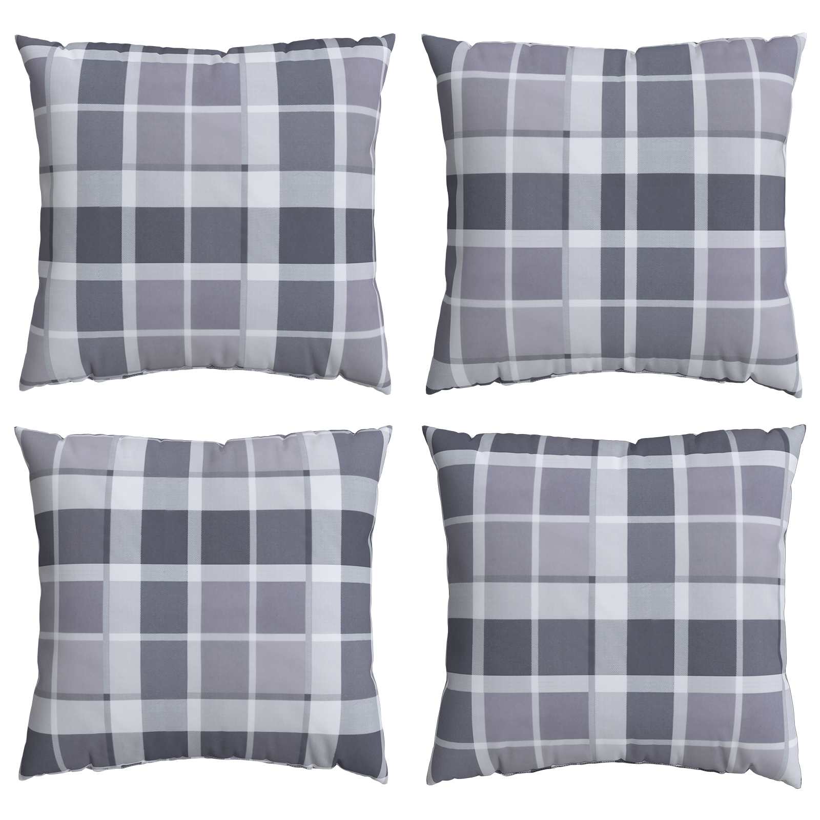 Venkovní Polštář 4 Pcs Textil Šedá Kostka 60 X 60 Cm