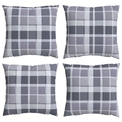 Venkovní Polštář 4 Pcs Textil Šedá Kostka 60 X 60 Cm
