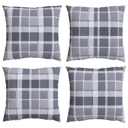 Venkovní Polštář 4 Pcs Textil Šedá Kostka 60 X 60 Cm