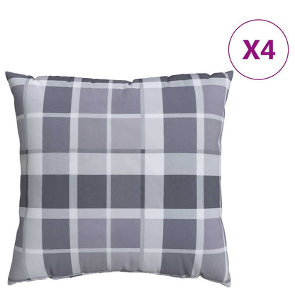 Venkovní Polštář 4 Pcs Textil Šedá Kostka 60 X 60 Cm