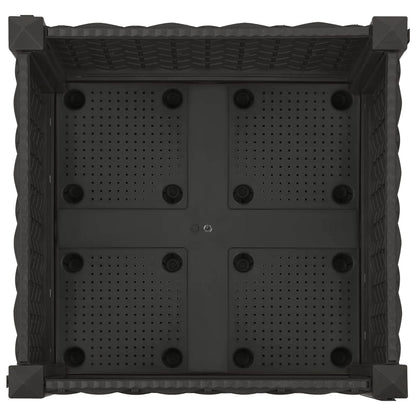 Zahradní Truhlík S Kolečky Černá 40 X 40 X 29 Cm Pp