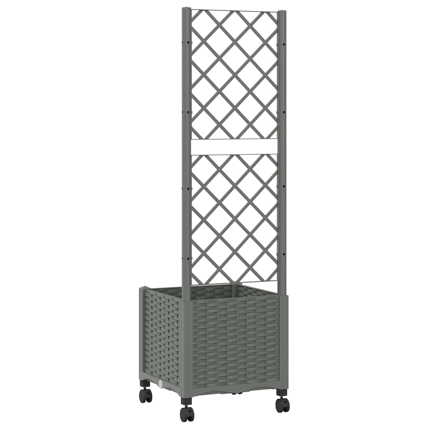 Zahradní Truhlík S Treláží A Koly Světle Šedá 40 X 40 X 146 Cm