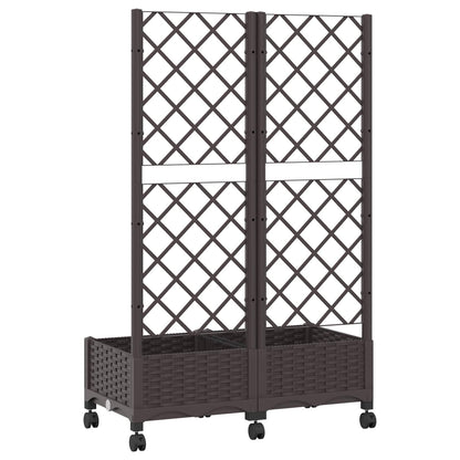 Zahradní Truhlík S Treláží A Koly Hnědá 80 X 40 X 131,5 Cm Pp