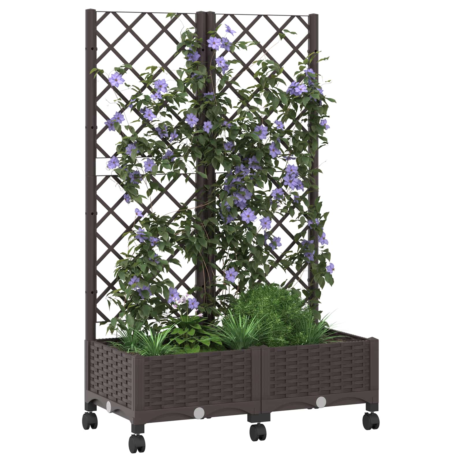 Zahradní Truhlík S Treláží A Koly Hnědá 80 X 40 X 131,5 Cm Pp