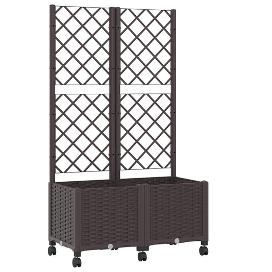 Zahradní Truhlík S Treláží A Koly Hnědá 80 X 40 X 146 Cm Pp