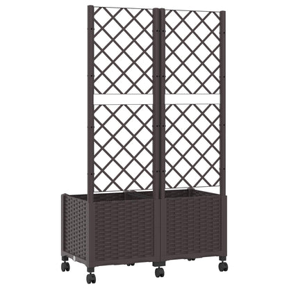 Zahradní Truhlík S Treláží A Koly Hnědá 80 X 40 X 146 Cm Pp
