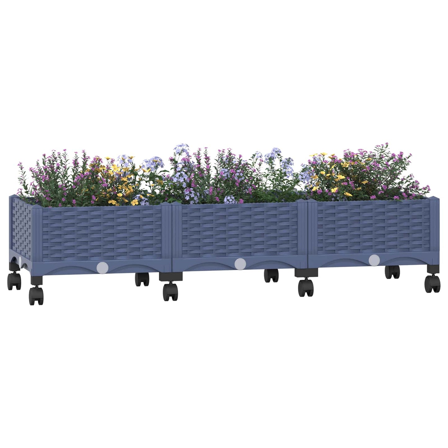 Zahradní Truhlík S Kolečky Modro Šedá 120 X 40 X 33 Cm Pp