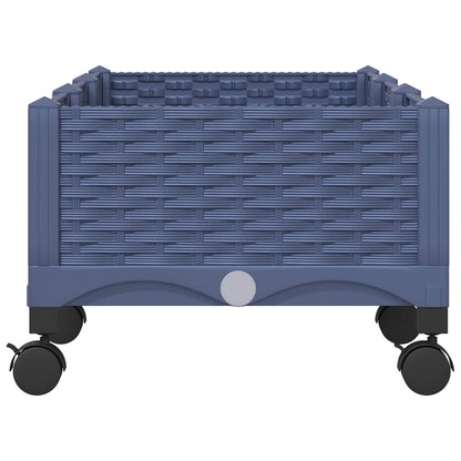 Zahradní Truhlík S Kolečky Modro Šedá 120 X 40 X 33 Cm Pp