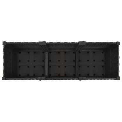 Zahradní Truhlík S Kolečky Černá 120 X 40 X 44 Cm Pp