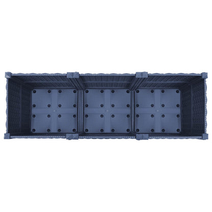 Zahradní Truhlík S Kolečky Modro Šedá 120 X 40 X 48 Cm Pp