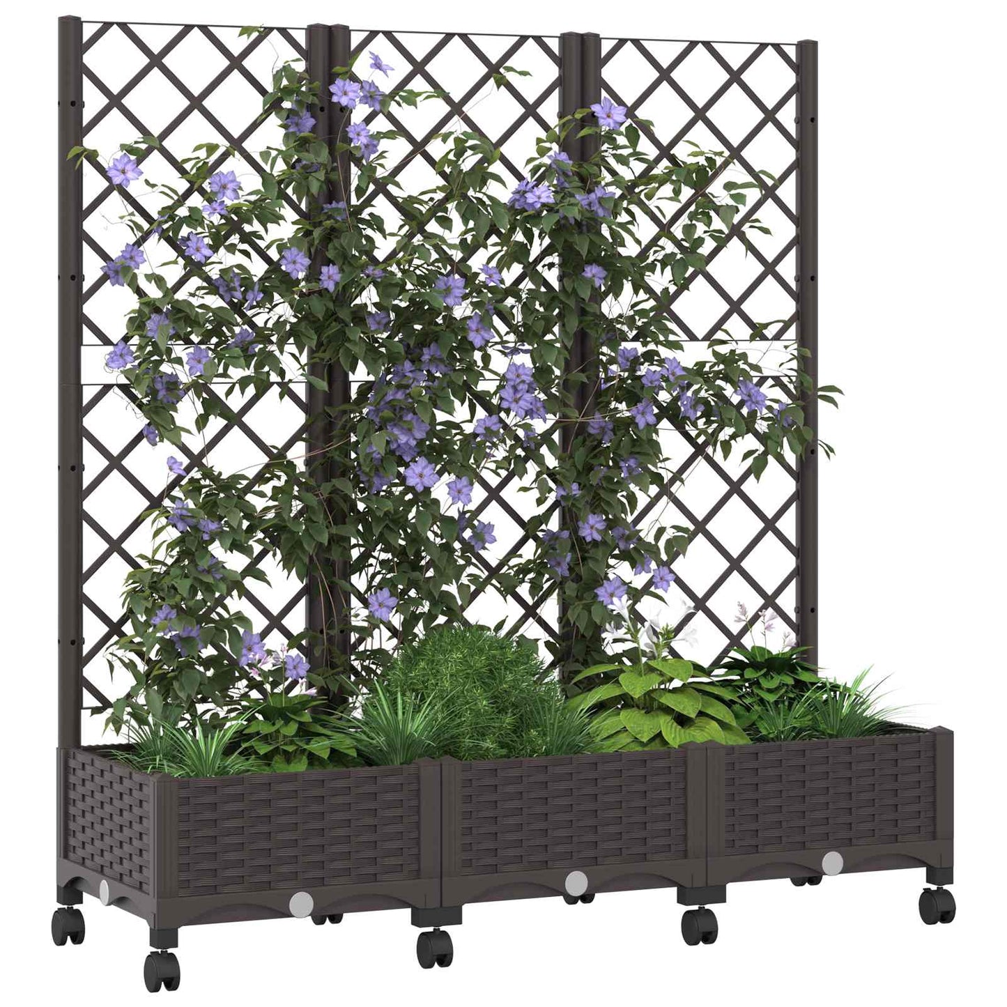 Zahradní Truhlík S Treláží A Koly Hnědá 120 X 40 X 131,5 Cm Pp