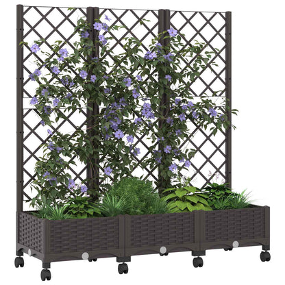 Zahradní Truhlík S Treláží A Koly Hnědá 120 X 40 X 131,5 Cm Pp