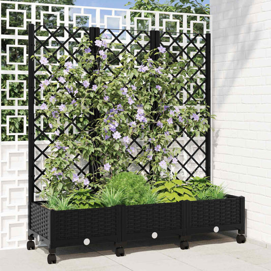 Zahradní Truhlík S Treláží A Koly Černá 120 X 40 X 131,5 Cm Pp