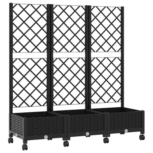 Zahradní Truhlík S Treláží A Koly Černá 120 X 40 X 131,5 Cm Pp