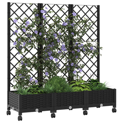 Zahradní Truhlík S Treláží A Koly Černá 120 X 40 X 131,5 Cm Pp
