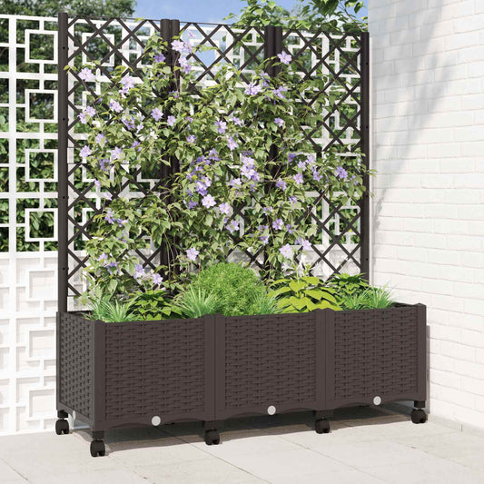 Zahradní Truhlík S Treláží A Koly Hnědá 120 X 40 X 146 Cm Pp