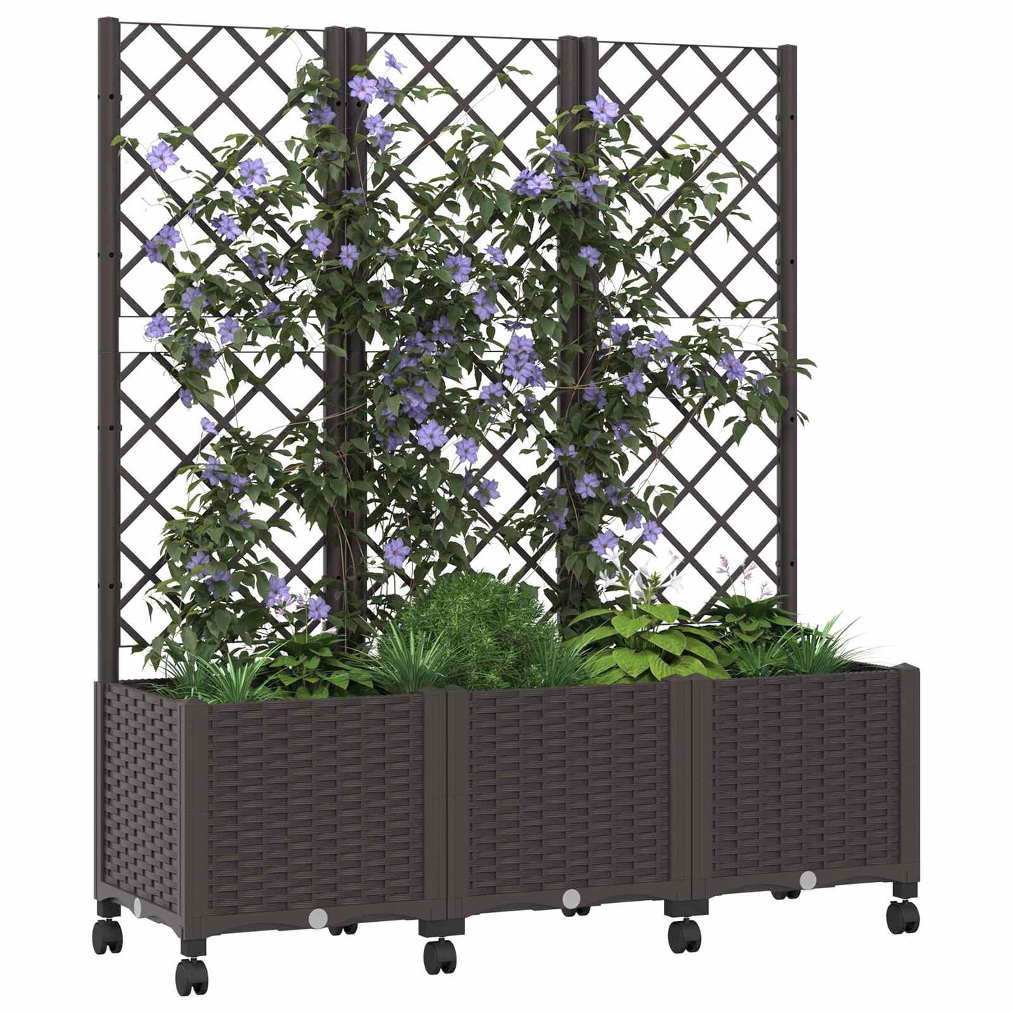 Zahradní Truhlík S Treláží A Koly Hnědá 120 X 40 X 146 Cm Pp